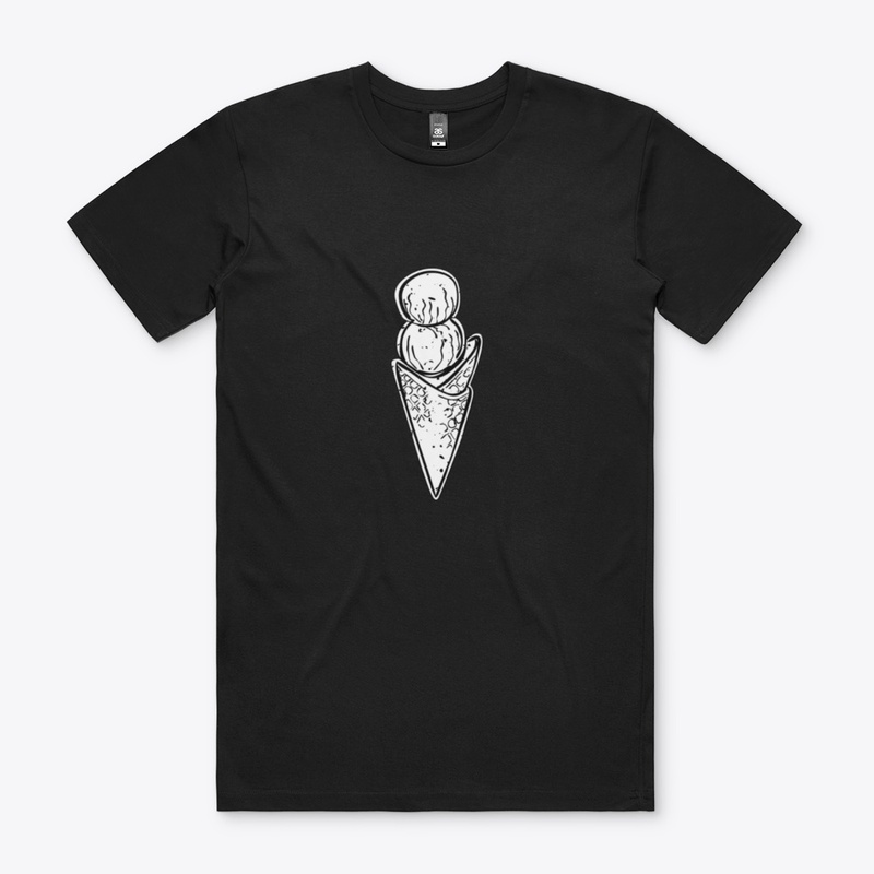 Monotone Ice Cream Cone with Two Scoops 