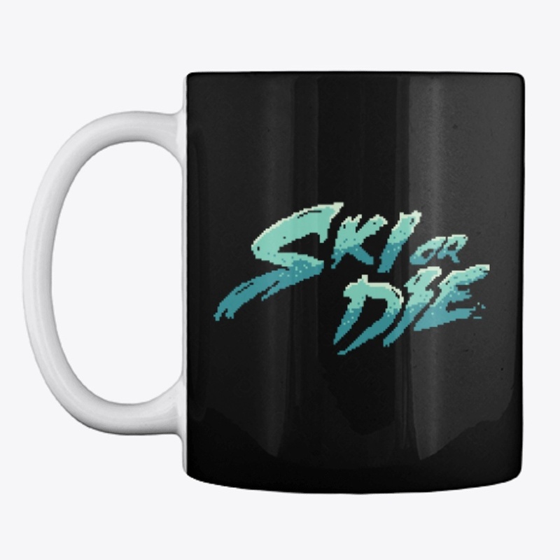 Ice Sunset Ski or die Pixel art Logo