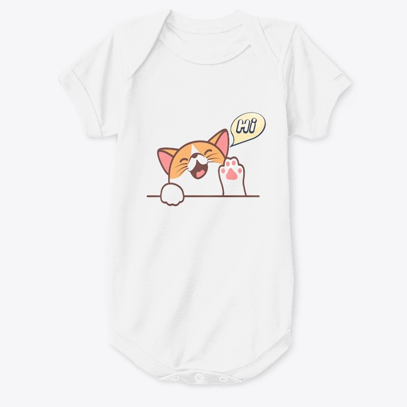 Funny cat say hi, funny paw kitty 