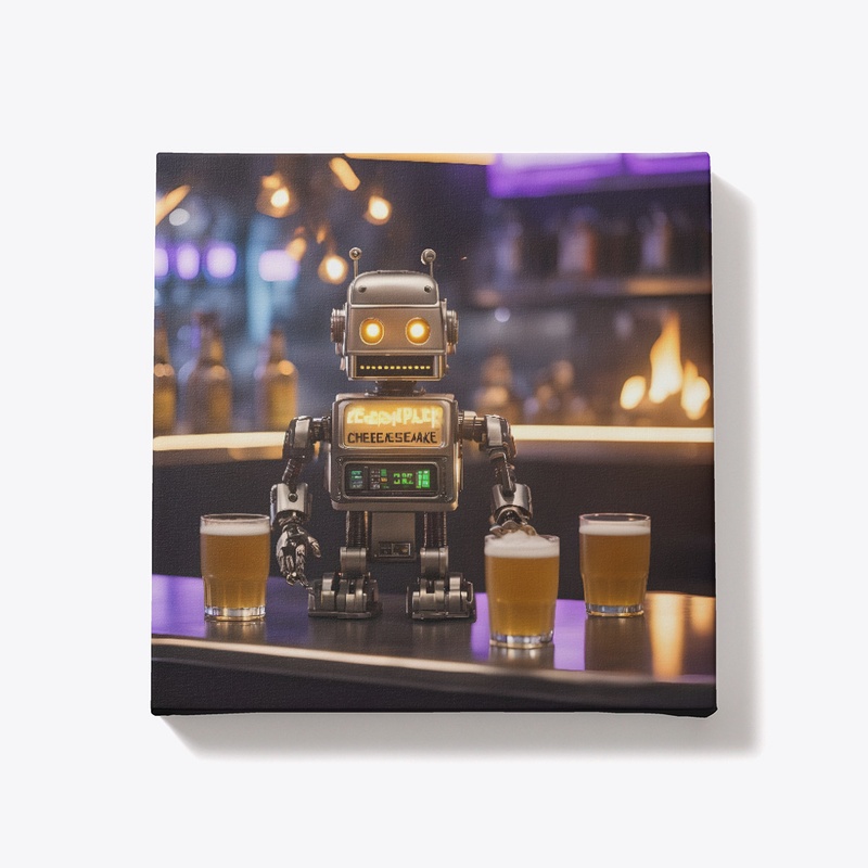 A robot at a bar