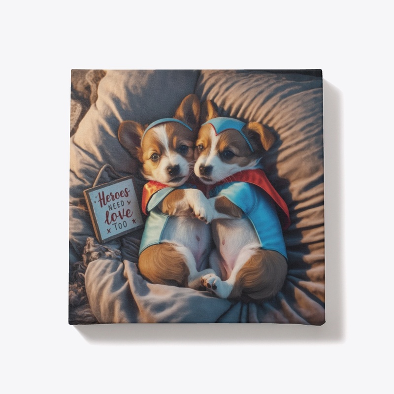 Superhero Corgis Canvas - Love & Heroes