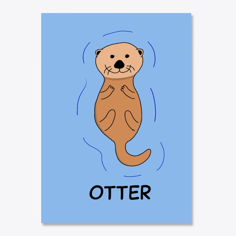 Otter Floating and Relaxing 