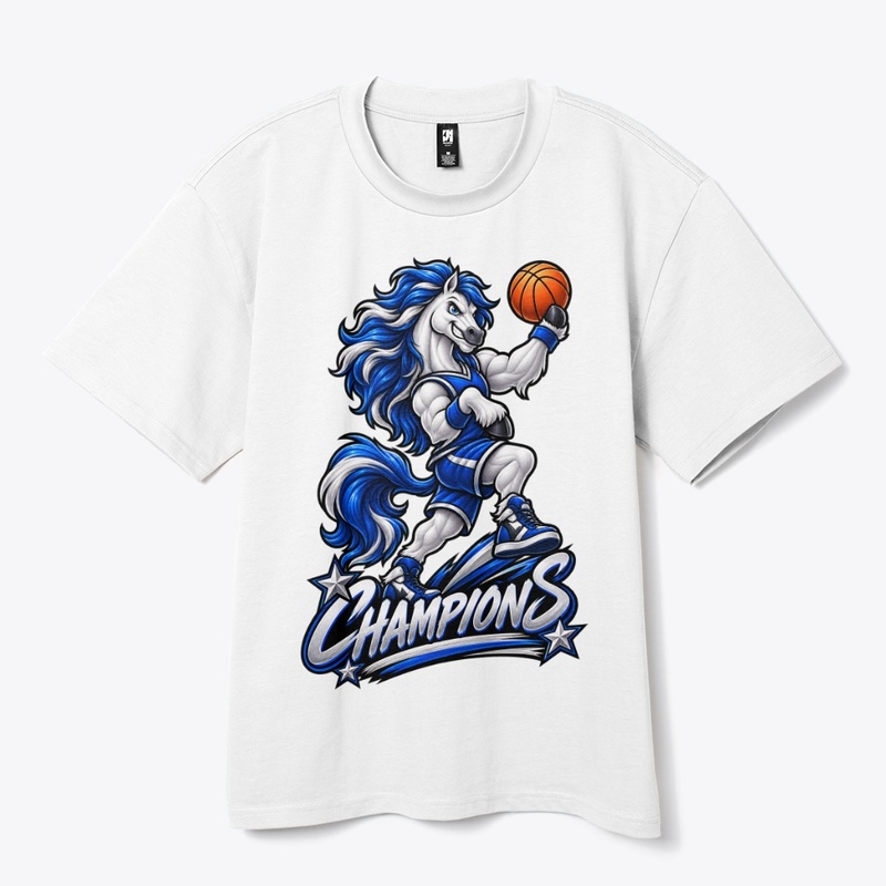 Powerful Horse Basketball Mascot 