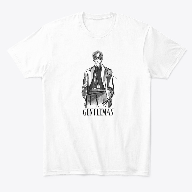 White Black Gentleman T-Shirt 