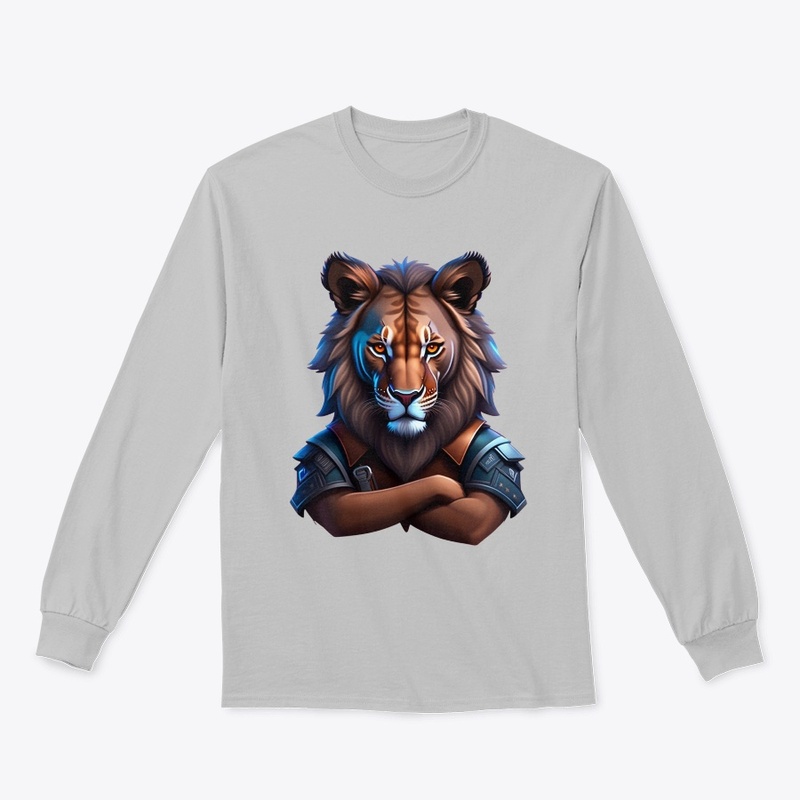 Strong Lion with His Arms Crossed