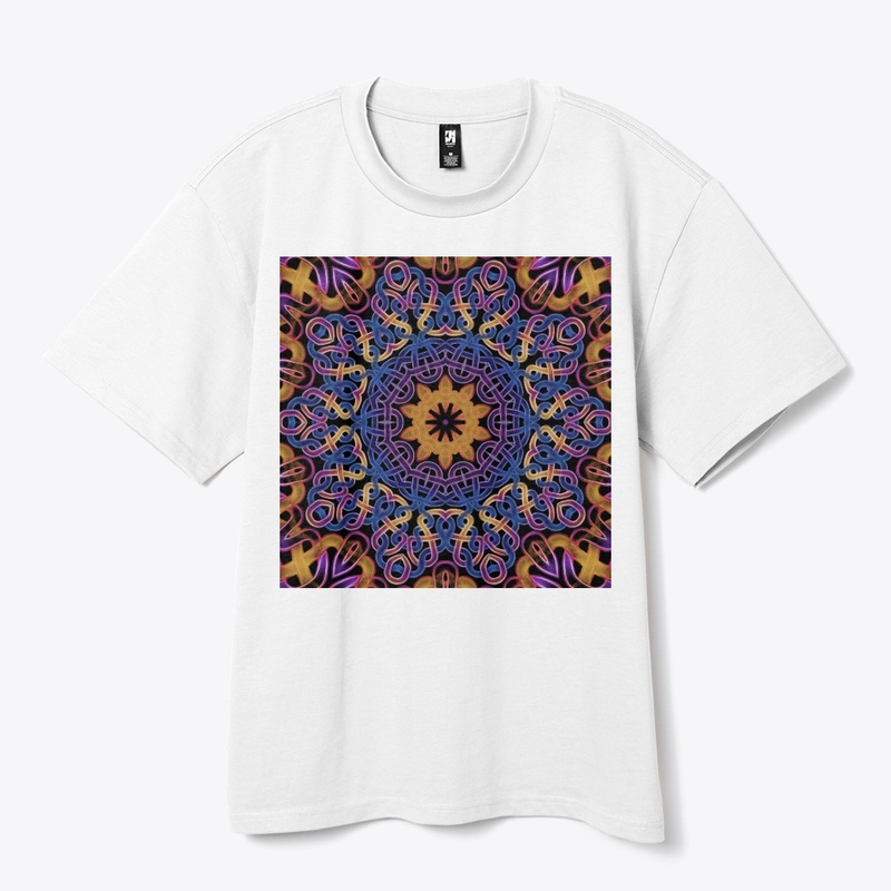 Blue Gold Celtic Knot Kaleidoscope