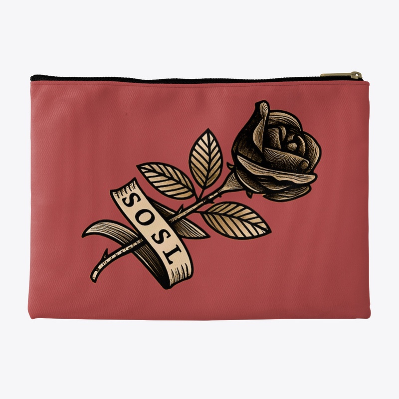 Single Rose keepsake pouch in sepia