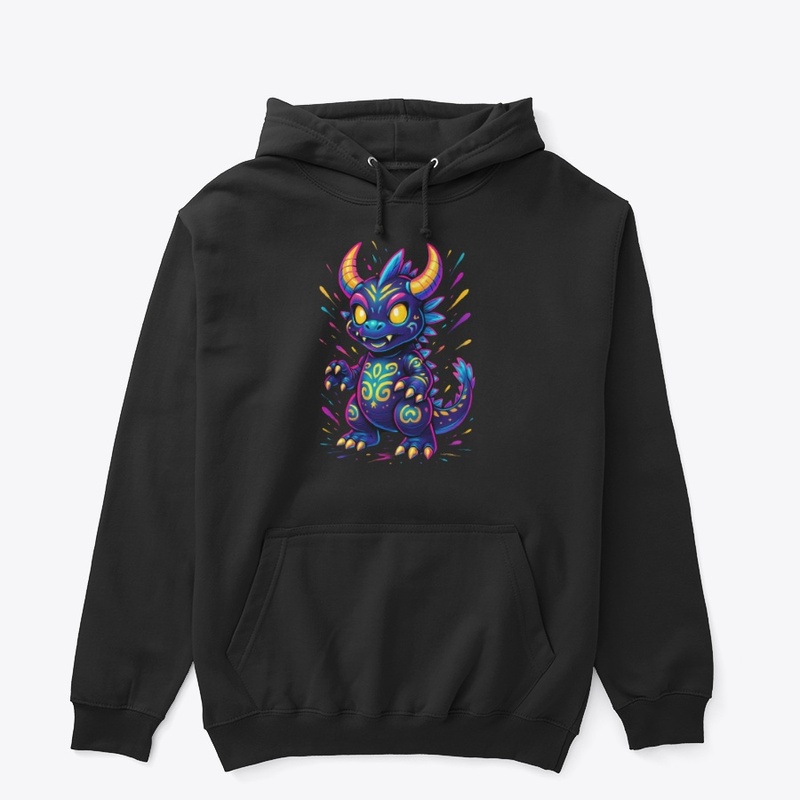 Neon Baby Dragon Fantasy Art