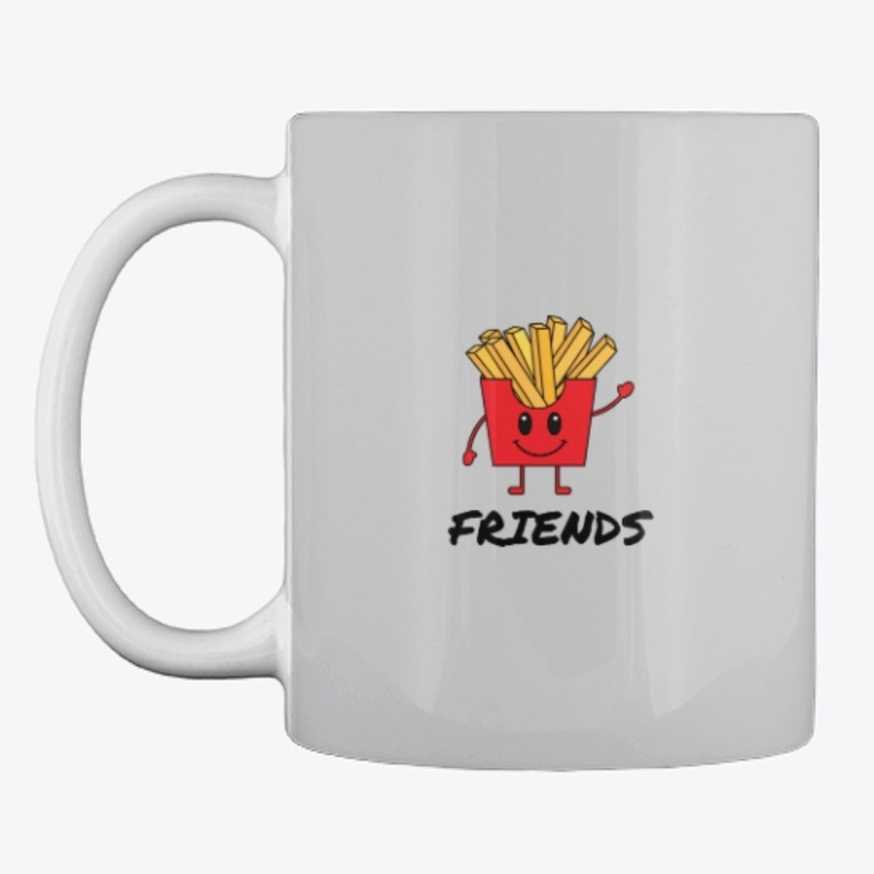 French Fries Man Smile France Food Black