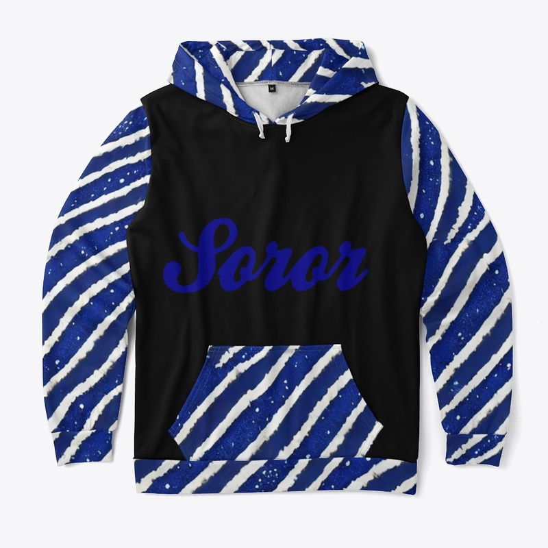 Blue, Black and White Glitter Stripes