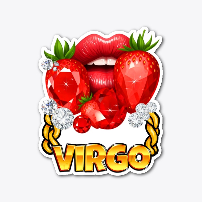 Virgo Zodiac Gold Chain Red Lips