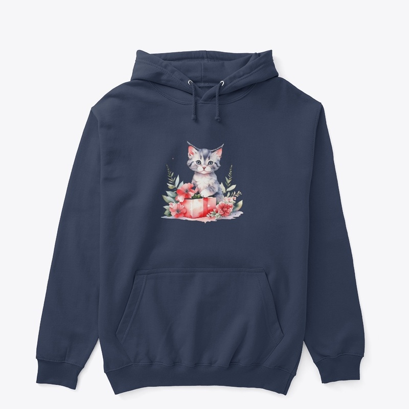 Adorable Kitty with gift