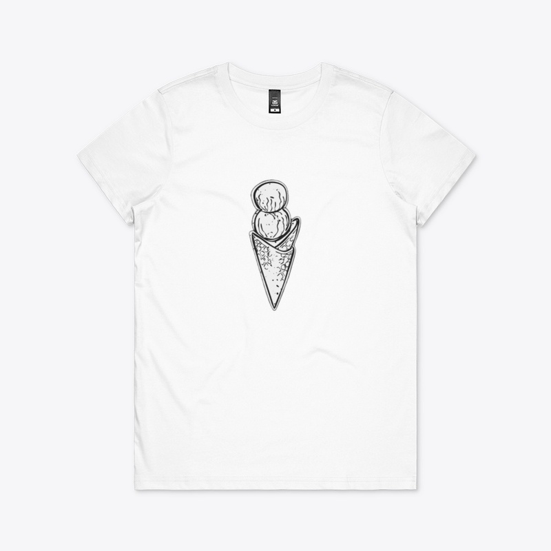 Monotone Ice Cream Cone with Two Scoops 