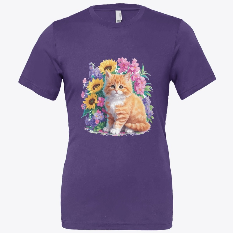 Kitten Amid the Cherry t-shirt design