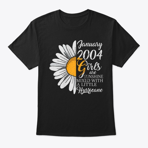Womens January Girl 2004 17 Th Years Old  Black T-Shirt Front