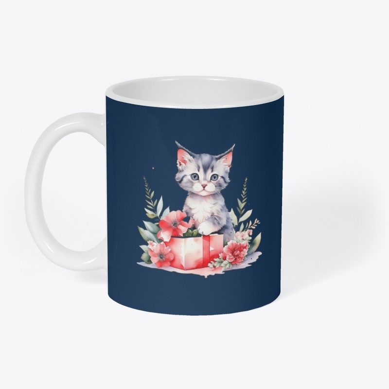 Adorable Kitty with gift
