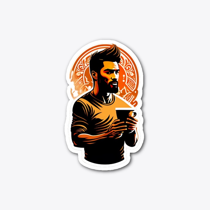 bearded man holding a cup of coffee