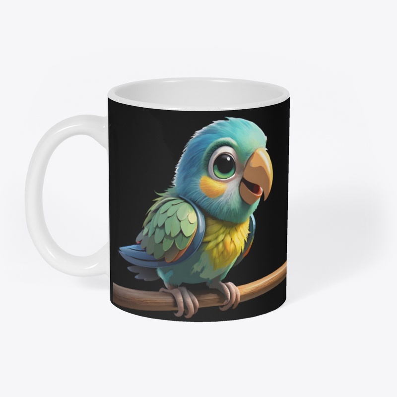 Cute Parrot Standing on a Branch.